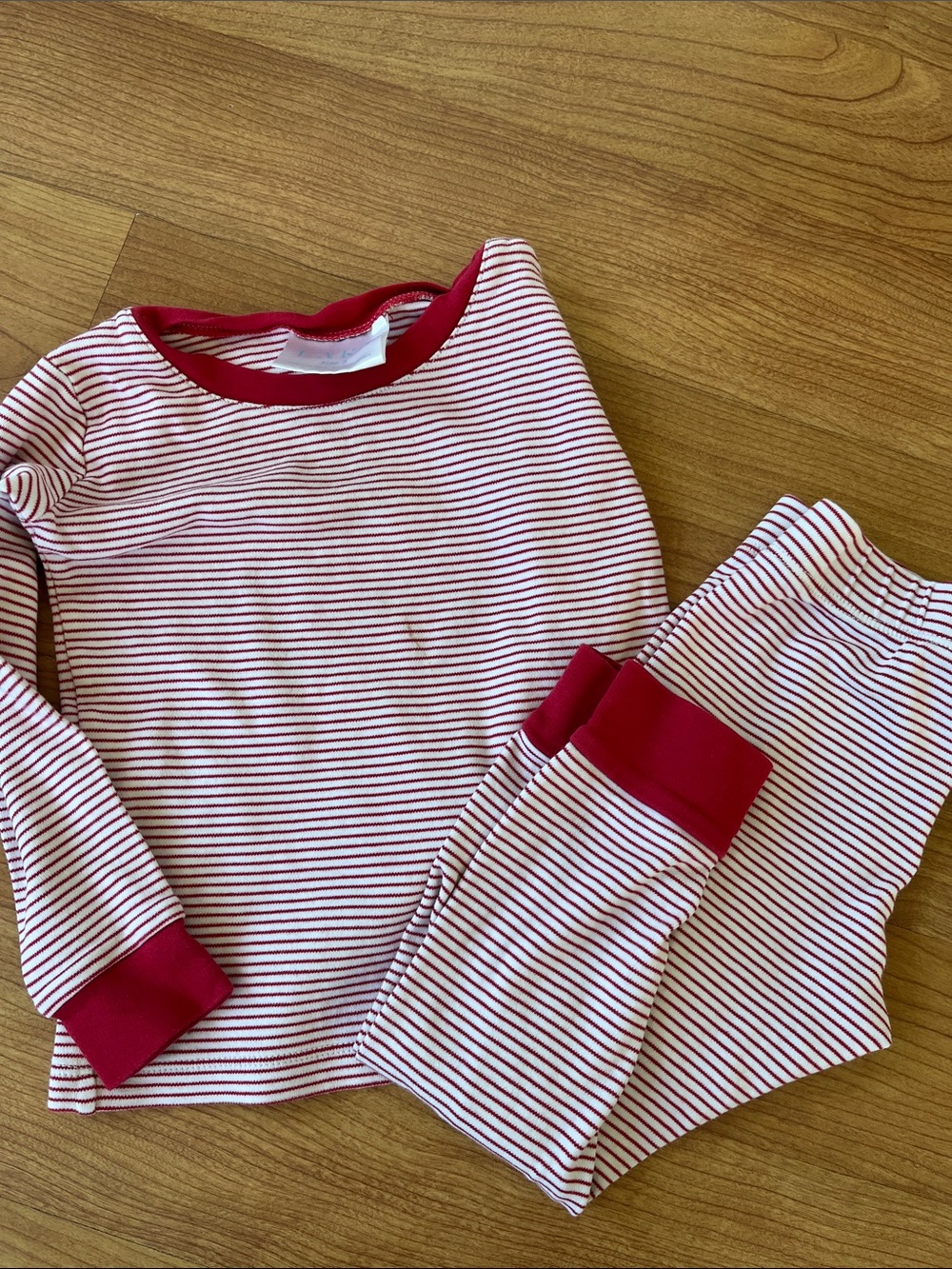 Lake Kids Red Stripe Pajama Set with Red Trim
